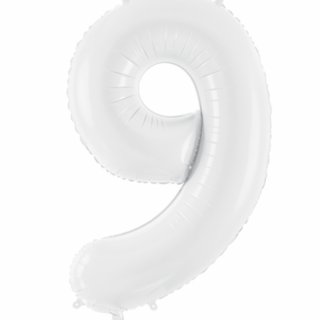 Fóliový balon Číslo ''9'', 86 cm, bílý