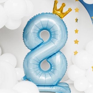 Stojací fóliový balón Číslo ''8'' , 84 cm, nebesky modrý