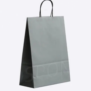 Papírová taška PASTELO, 14+8,5 x 21,5 cm, 100 gr., šedá