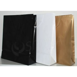Papírová taška LAMINO 35x13x31 cm, černá lesklá