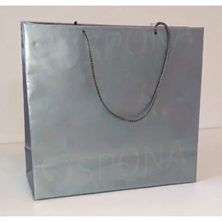 Papírová taška LAMINO 35x13x31 cm, stříbrná lesklá