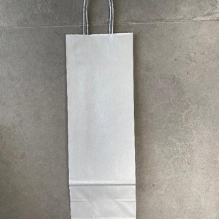 Papírová taška na víno 14 x 9 x 39 cm, stříbrná