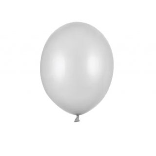 Balónek 12 cm, metalický stříbrný sníh