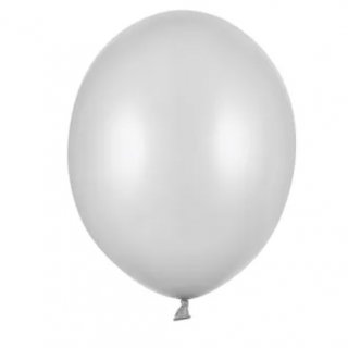 Balónek 27 cm, metalický stříbrný sníh