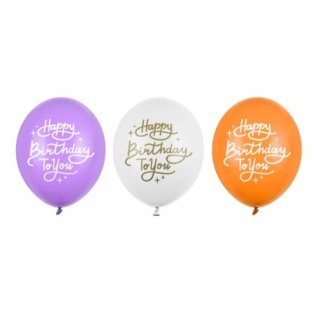 Balónek 30 cm, Happy Birthday To You, mix barev, 1ks