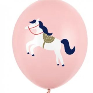 Balónky 30 cm, kůň, pastelově růžová, set 6ks