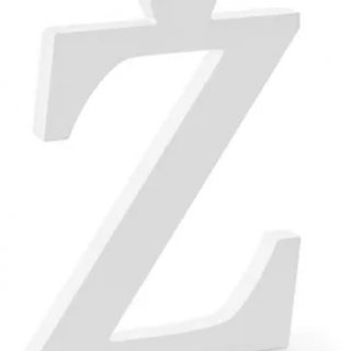 Dřevěné písmeno Ž, bílé, 16,5x23m