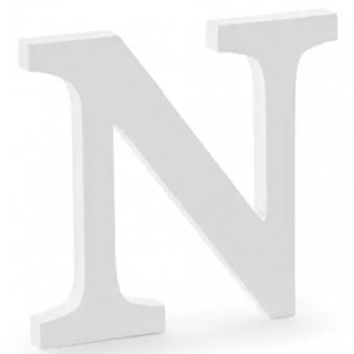 Dřevěné písmeno N, bílé, 21,5x20cm