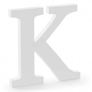 Dřevěné písmeno K, bílé, 19,5x20cm