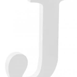 Dřevěné písmeno J, bílé, 14,5x20cm
