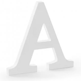 Dřevěné písmeno A, bílé, 21,5x20cm