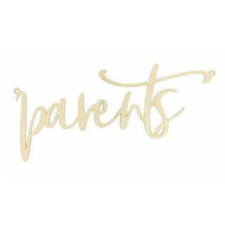 Svatební dřevěná cedulka - Parents / Rodiče, přírodní dřevo