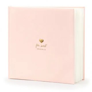 Svatební kniha hostů Pro sladké vzpomínky / For sweet momories, 20,5x20,5cm, pudrově růžová, 22 stran