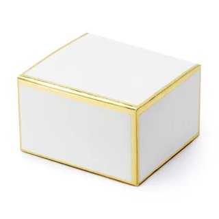 Krabičky, bílá se zlatým okrajem, 6x3,5x5,5cm, 10ks