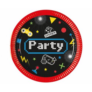 Papírové talíře Gaming Party, 20 cm, 8 ks