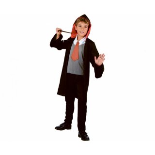 Čarodějnický set (kabát s kapucí, vesta s kravatou, kalhoty) vel. 120/130