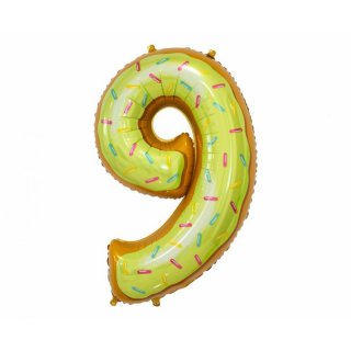 Fóliový balónek číslo 9, sušenka, 78 cm