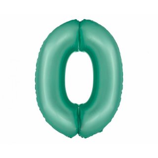 Fóliový balónek, číslo 0, mátově matný, 76 cm