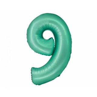 Fóliový balónek, číslo 9, mátově matný, 76 cm