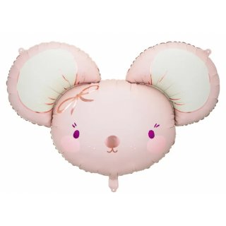 Fóliový balónek Myška, 96x64 cm, světle růžový