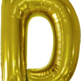 Velký fóliový balónek písmeno D, velikost 84 cm x 62 cm