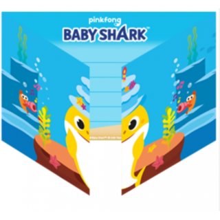 Narozeninové obálky a pozvánky Baby Shark 8ks