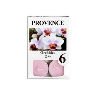 Svíčka čajová PROVENCE vonná orchidej, set 6ks