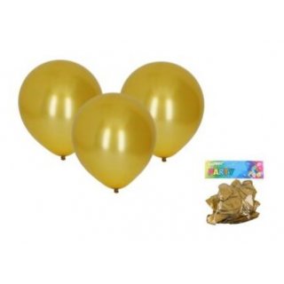 Balónky nafukovací, velikost 30cm - sada 10ks, metalický zlatý