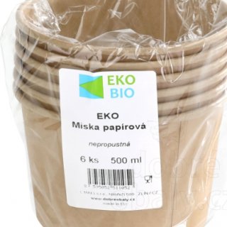 EKO-BIO Papírové misky 500 ml, 6 ks
