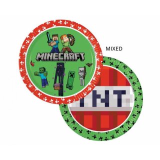 Papírové talíře Minecraft, 23 cm, 8 ks