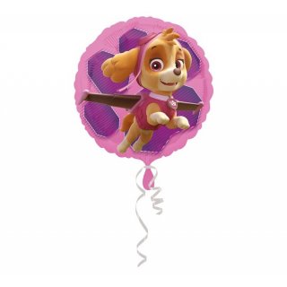 Fóliový balónek Tlapková patrola, Pink Skye & Everest, kulatý, 46cm