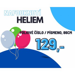Helium - nafouknutí - velké fóliové číslo, 86cm