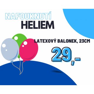 Helium - nafouknutí - balónek 23cm