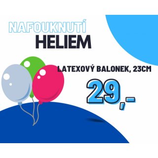 Helium - nafouknutí - balónek 23cm, latexový