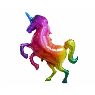 Fóliový balón jednorožec / Unicorn duhový, 135 cm