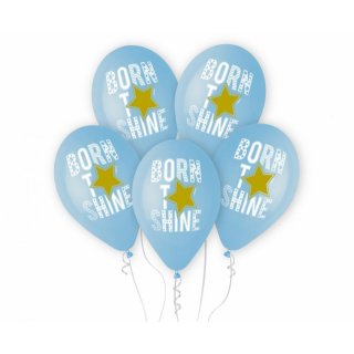 Prémiové balónky Born to Shine, modré 33cm, set 5 ks