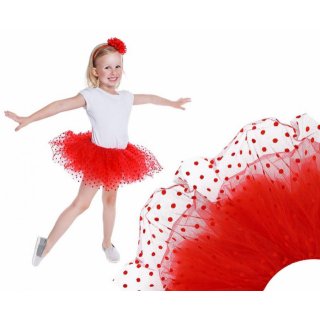 Dětská sukně "Tutu", červená s puntíky