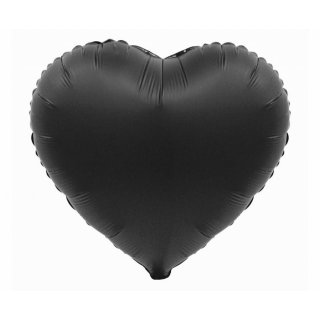 Fóliový balónek "SRDCE" matný, černý, 38cm