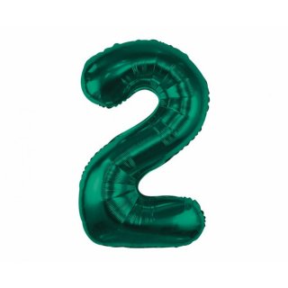 Fóliový balónek číslo 2, lahvově zelený, 85 cm