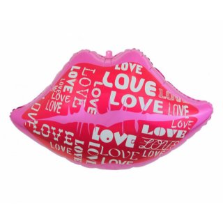 Fóliový balónek Rty / "Lips" s nápisem Love, 62x38 cm