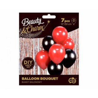 Set balónků DIY, červený a černý mix, 7 ks