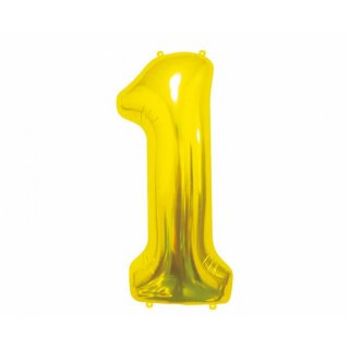 Fóliový balónek číslo 1, zlatý, 85 cm