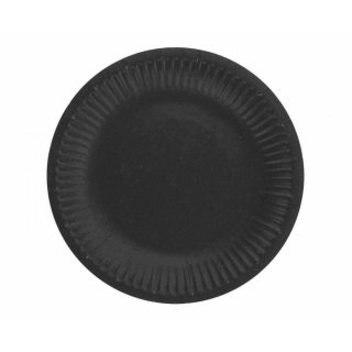 Papírové talíře černé GODAN, 18 cm, 6 ks